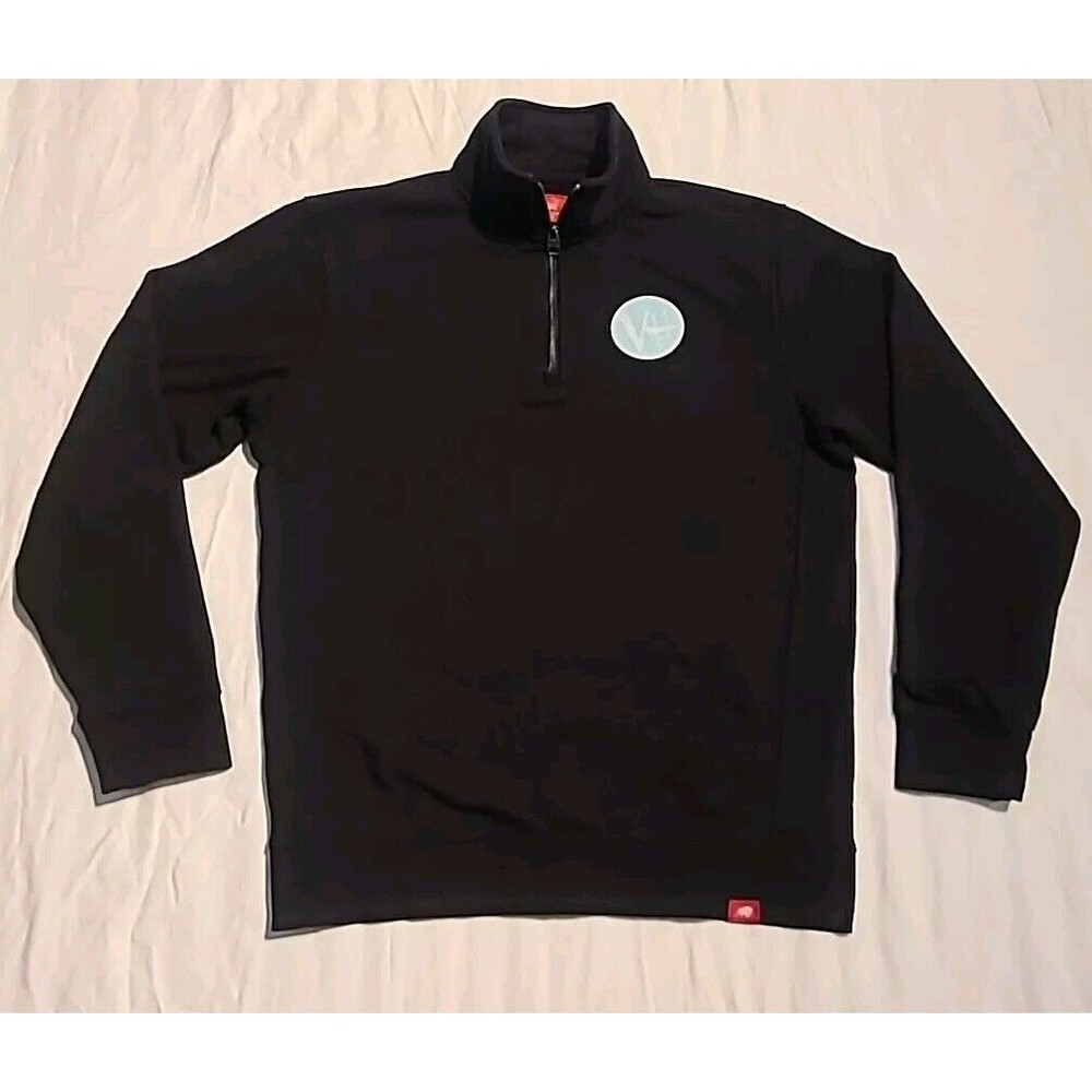 Sportiqe 1/4 Zip Pullover Sweatshirt Black Men Med Casual Preppy Biz Work Grunge